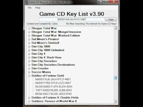 Game Cd Key List V4.8